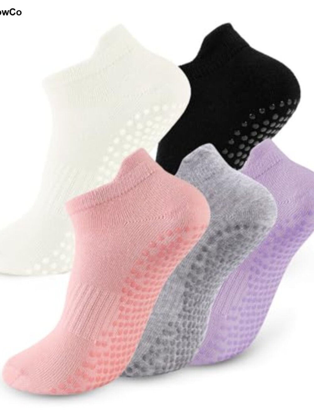 Women's Non Slip Grippy Yoga Socks with Silicone Ankle Socks